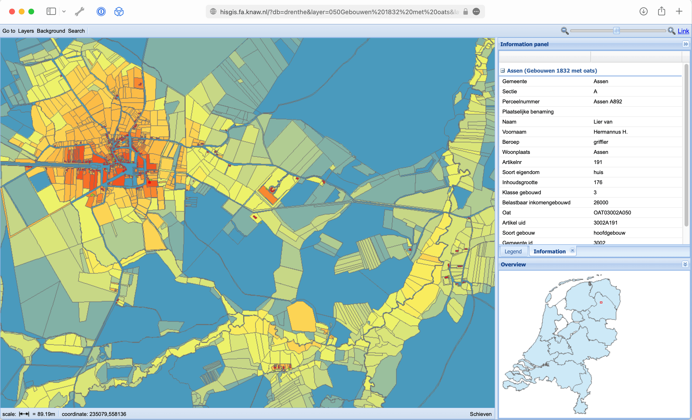 Detail of map Zuid Holland (HisGIS)